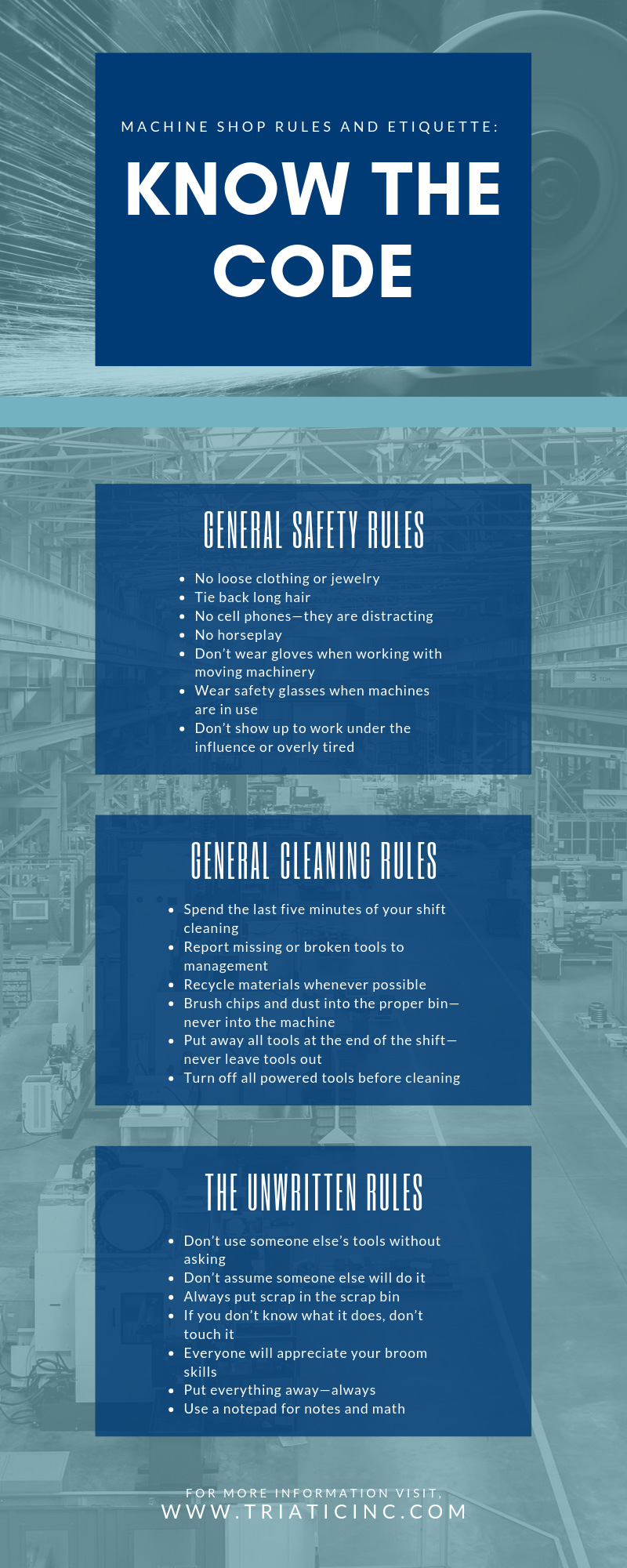 Machine Shop Rules and Etiquette Know the Code Triatic, Inc.